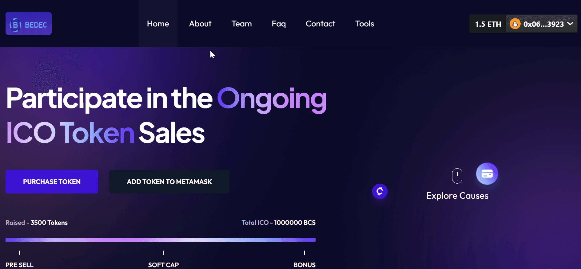 Ethereum-based ICO and Token Launch platform